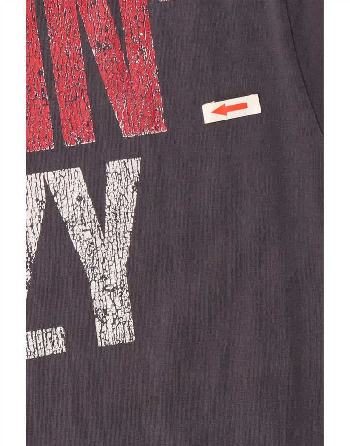 Scotch & Soda Herre grafisk T-shirt Top Medium Marineblå Bomuld