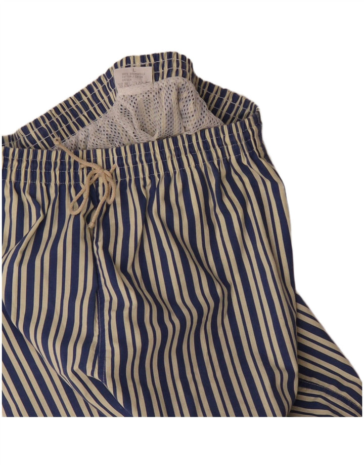 ARENA Mens Swimming Shorts Large Blue Striped Cotton