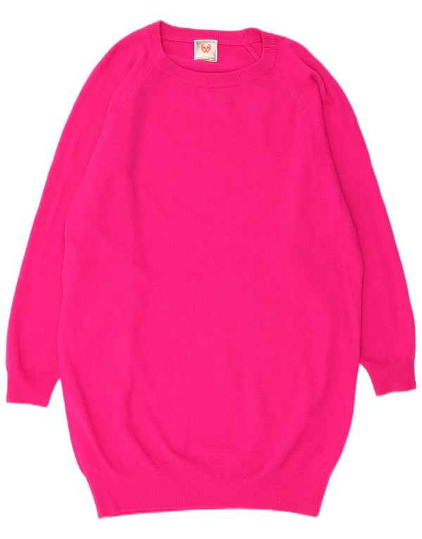 Stefanel Dame Jumper Dress UK 14 Medium Pink Akryl