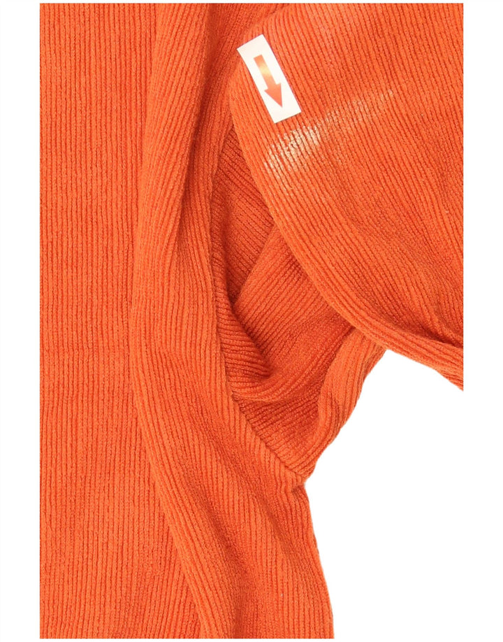 Zara Dame Langærmet Oversized Bluse Top UK 10 Small Orange Polyester