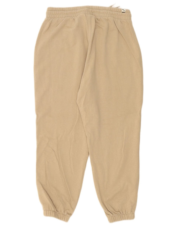 Puma Womens Crop træningsdragt Bukser Joggers UK 14 Medium Beige Bomuld
