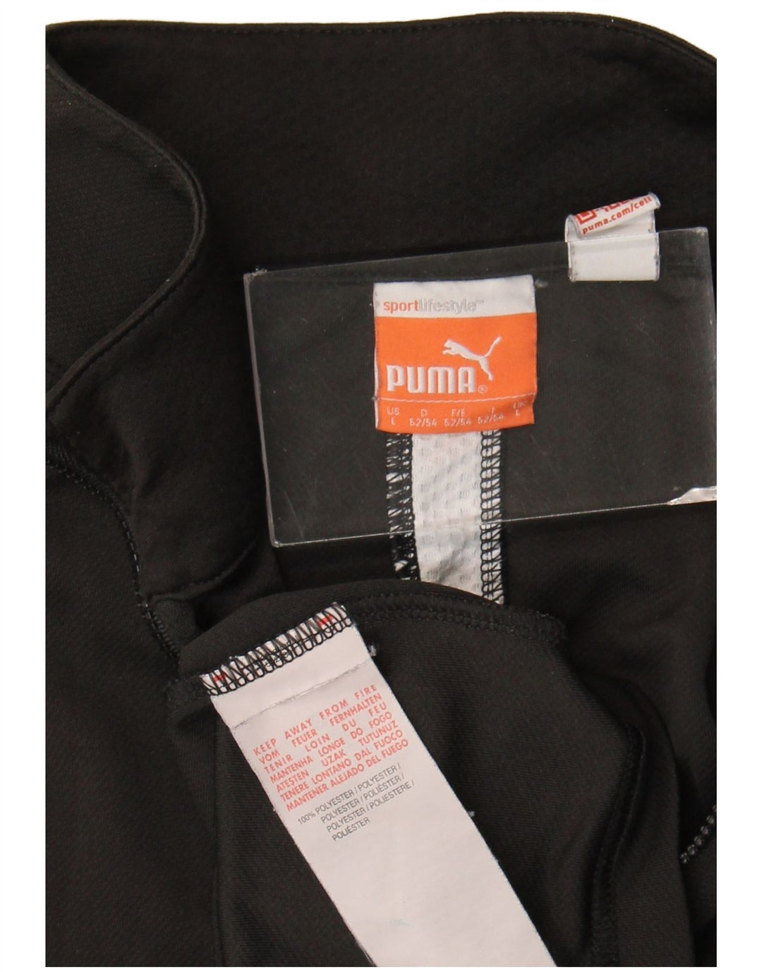 Puma Herre Zip Neck Pullover Træningsdragt Top Stor Sort Polyester