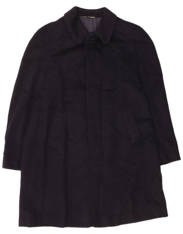 Moessmer Herre Overfrakke UK 38 Medium Navy Blue Virgin Wool