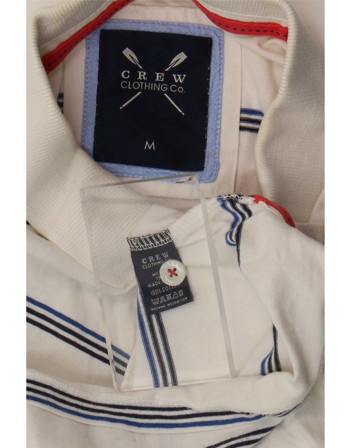 Besætningstøj Herre poloshirt Medium hvid stribet bomuld