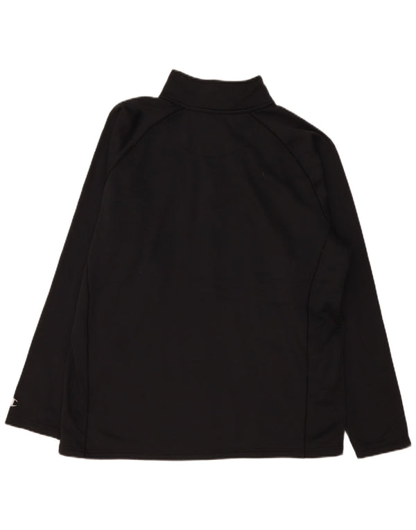 Champion Herre Zip Neck Pullover Træningsdragt Top Stor Sort Polyester