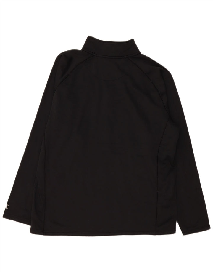 Champion Herre Zip Neck Pullover Træningsdragt Top Stor Sort Polyester