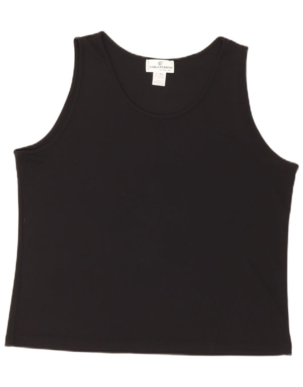 CARLA FERRONI Womens Lady Jane Sleeveless Blouse Top UK 20 2XL Black