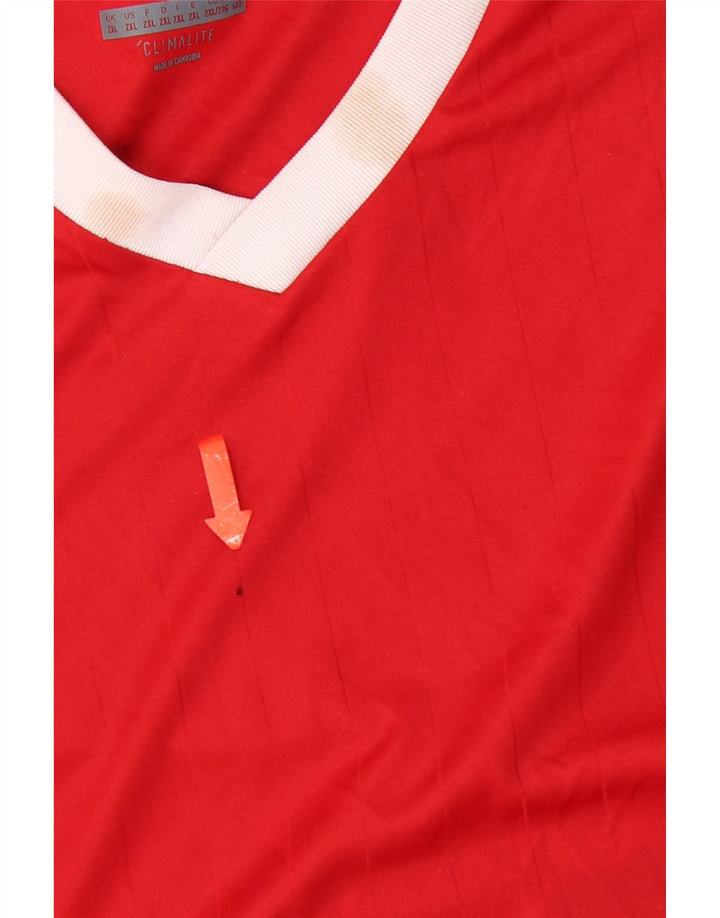 Adidas Herre Climalite Top Langærmet 2XL Rød Polyester