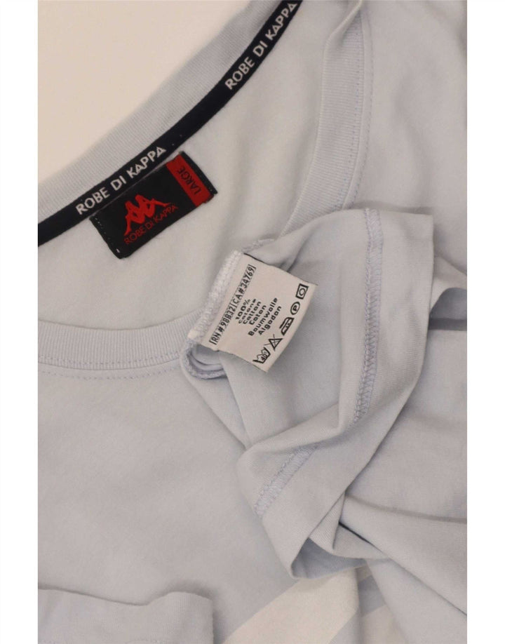 Kappa herre T-shirt top stor blå stribet bomuld