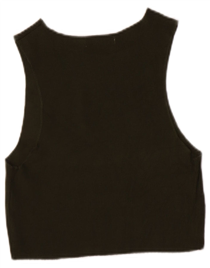 Zara Womens Crop Vest Top UK 8 Lille grøn bomuld