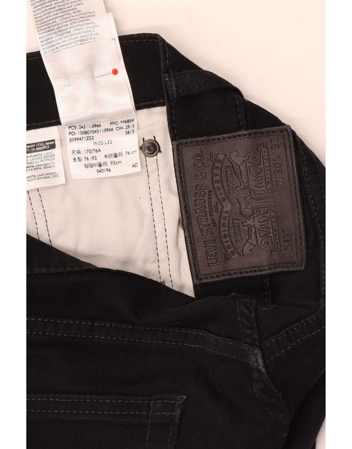 Levi's Slim Jeans til mænd W30 L32 sort bomuld