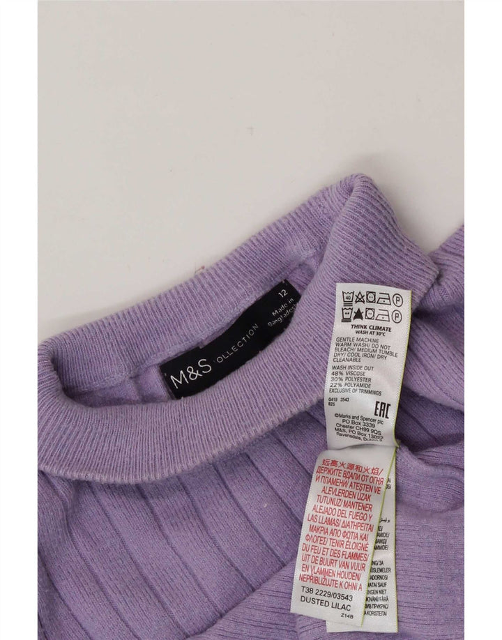 Marks & Spencer Dame Turtle Neck Sweater UK 12 Medium Purple