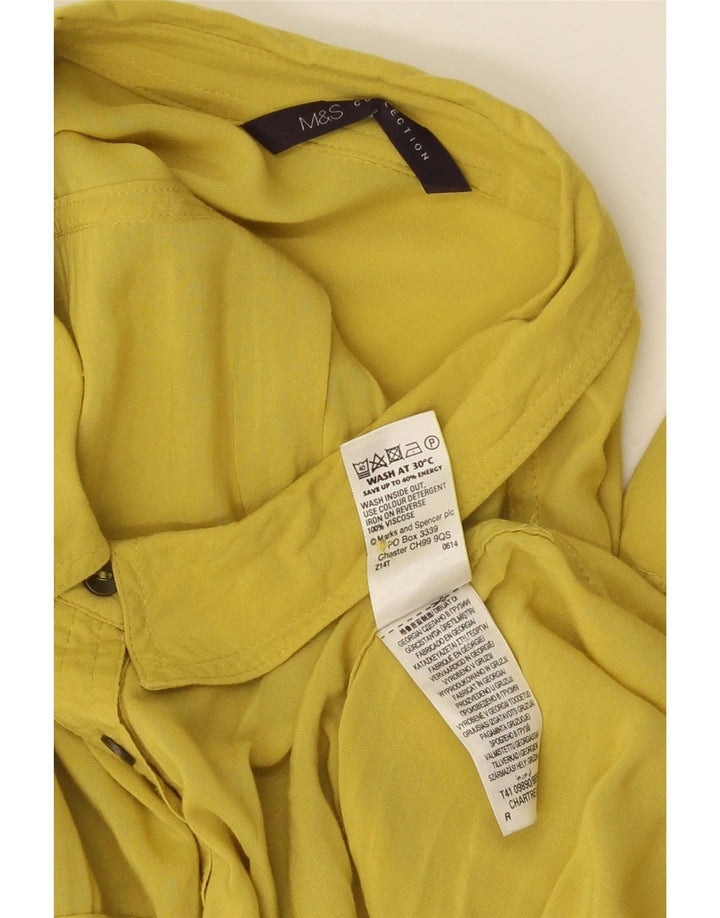 Marks & Spencer skjortebluse til kvinder UK 20 2XL Gul viskose