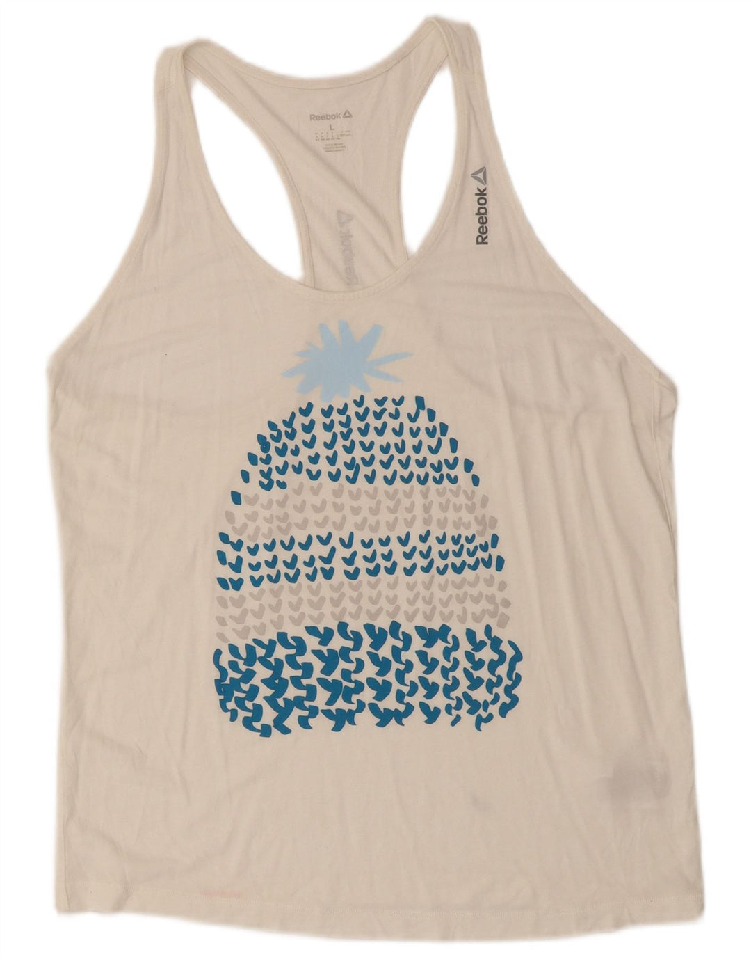 REEBOK Dame Grafisk Vest Top UK 16/18 Large White Modal