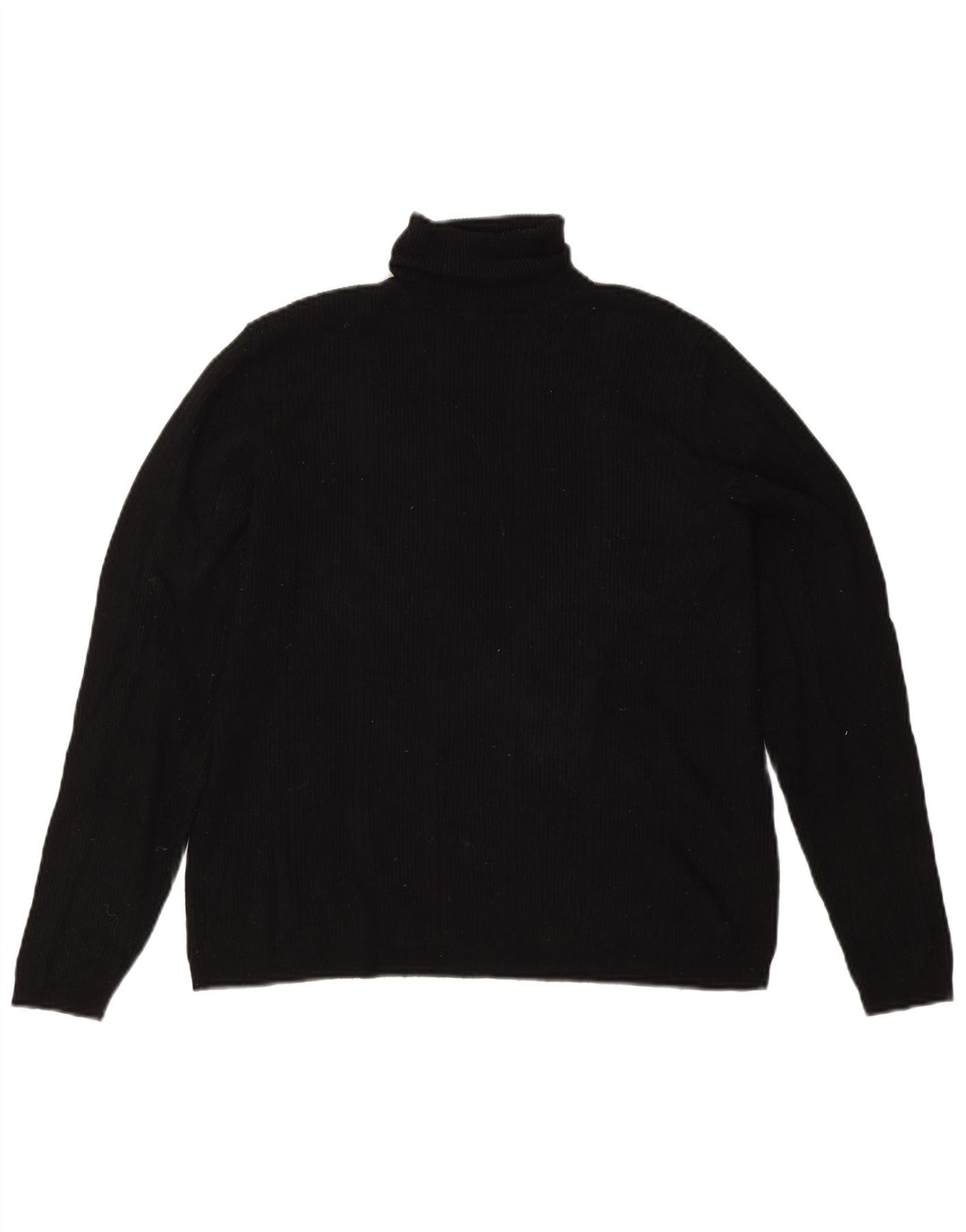 Marks & Spencer Dame Roll Neck Jumper Sweater UK 16 Large Black Viscose