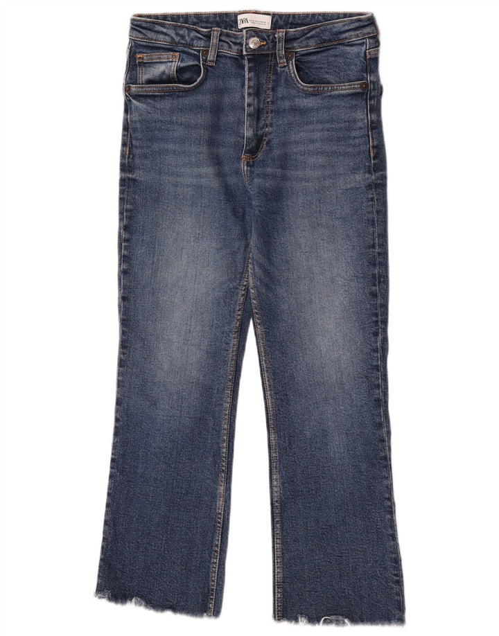 Zara Womens Cropped Jeans EU 38 Small W28 L24 Blue