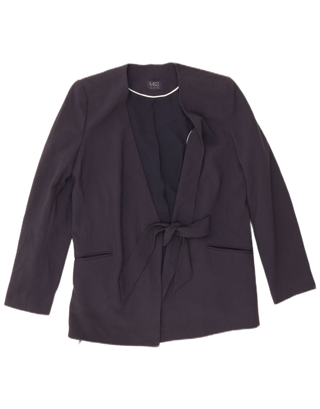 Marks & Spencer Dame Blazer Jacket UK 12 Medium Navy Blue Polyester