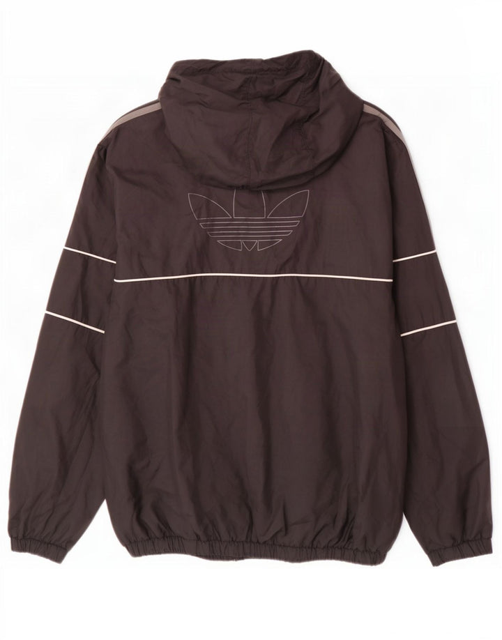 Adidas Grafisk regnjakke med hætte til mænd UK 42 XL Sort polyester