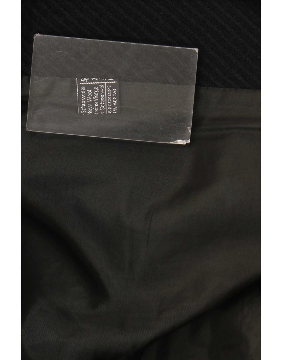 Vintage overfrakke til kvinder UK 12 Medium Black Colourblock New Wool