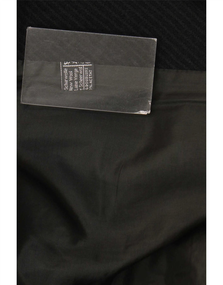 Vintage overfrakke til kvinder UK 12 Medium Black Colourblock New Wool