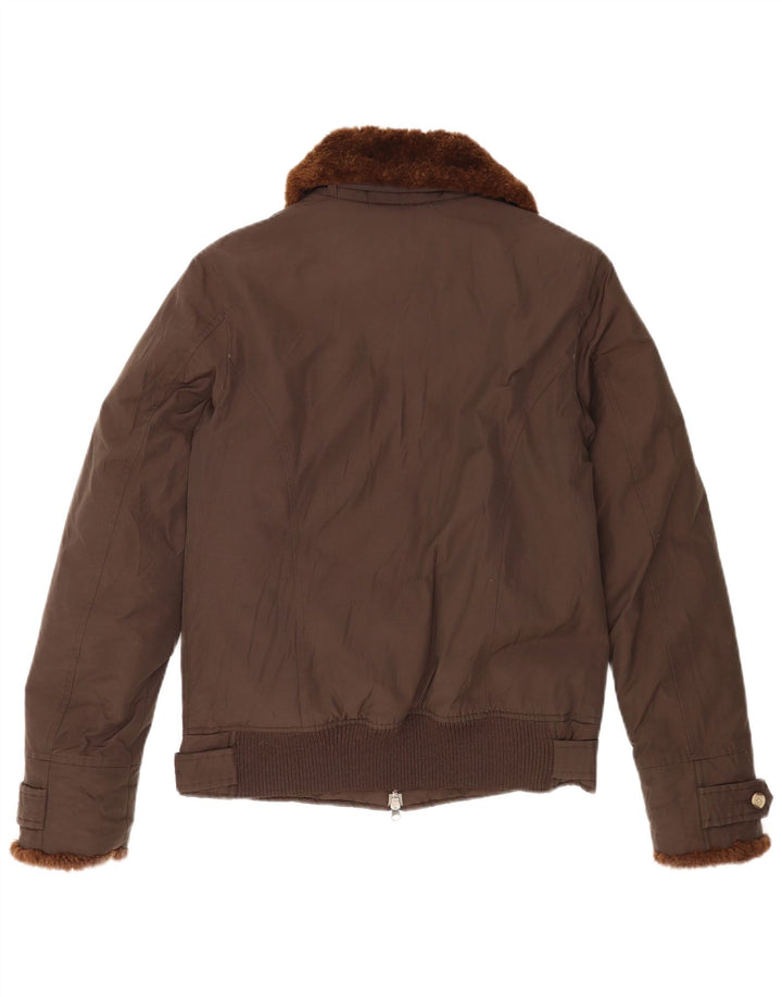 Woolrich polstret jakke til kvinder UK 16 Stor brun bomuld