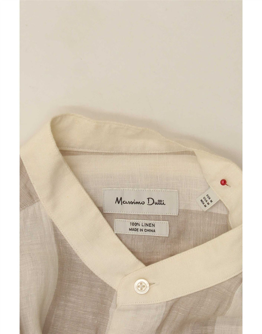 Massimo Dutti Herreskjorte Medium Beige Stribet hør