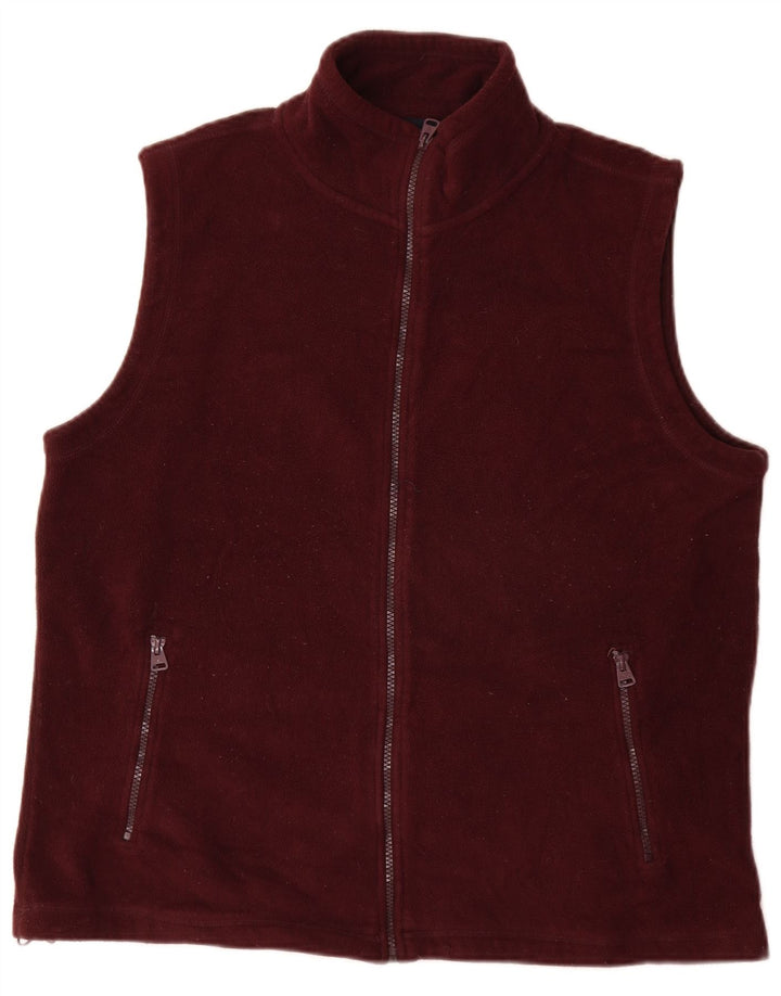 James Pringle Herre Fleece Gilet UK 38 Medium Burgundy Polyester