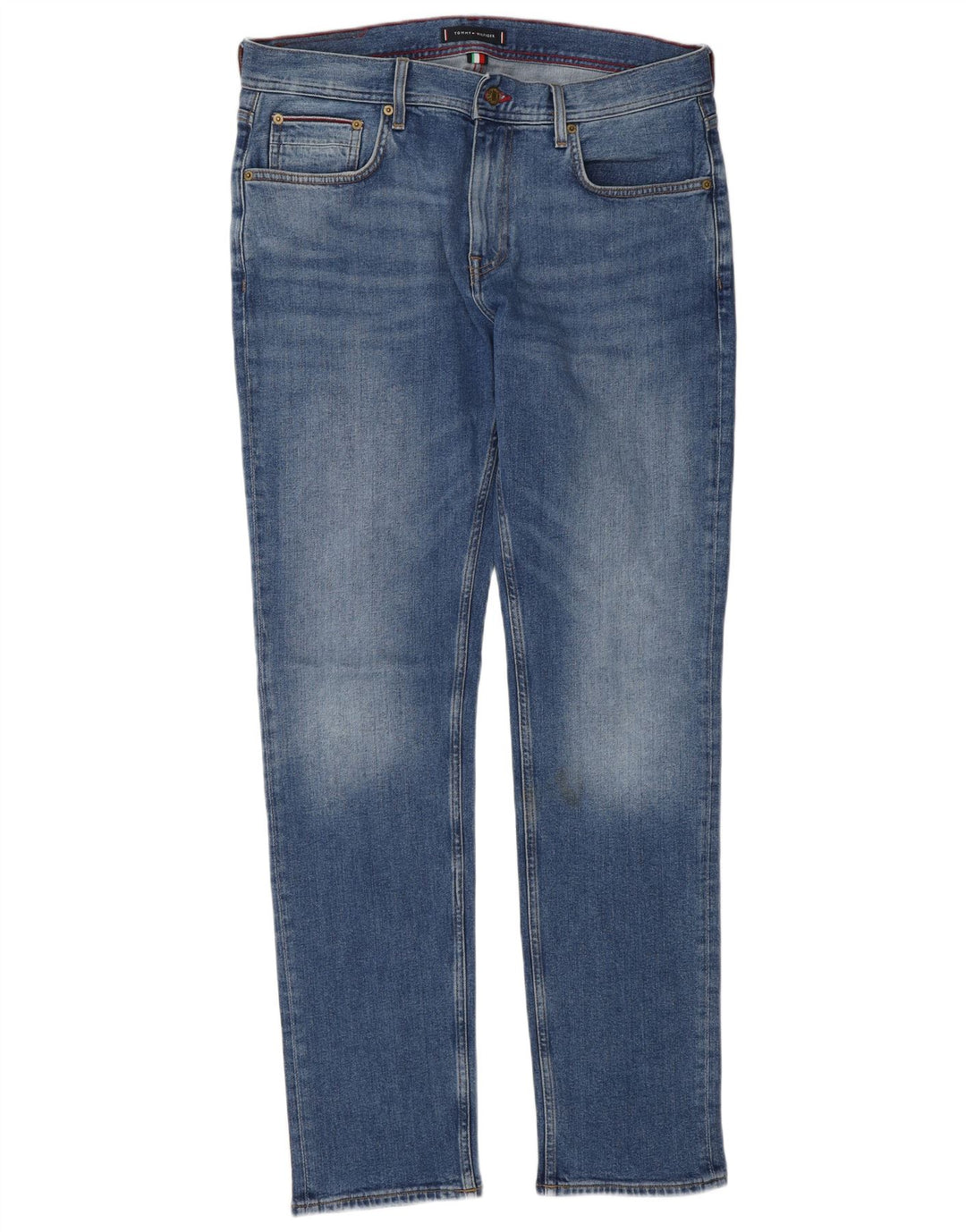 TOMMY HILFIGER Herre Denton Straight Jeans W34 L34 Blå Bomuld