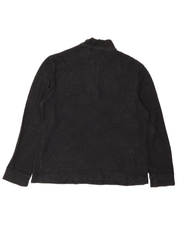 Calvin Klein Herre Zip Neck Jumper Sweater Medium Sort Bomuld
