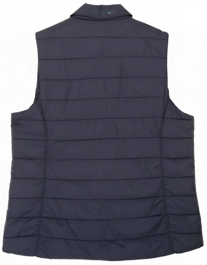 Weird Fish Womens Polstret Gilet UK 16 Large Navy Blue Nylon