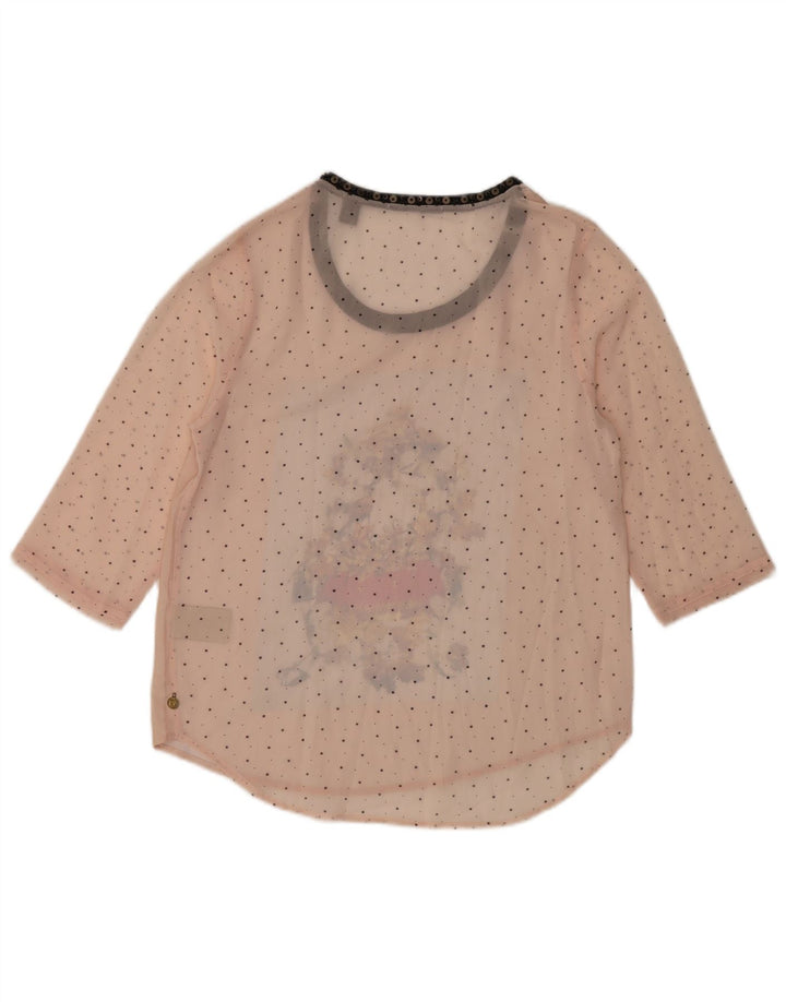 Maison Scotch Dame Se Through Grafisk Top 3/4 ærme US 2 XS Pink