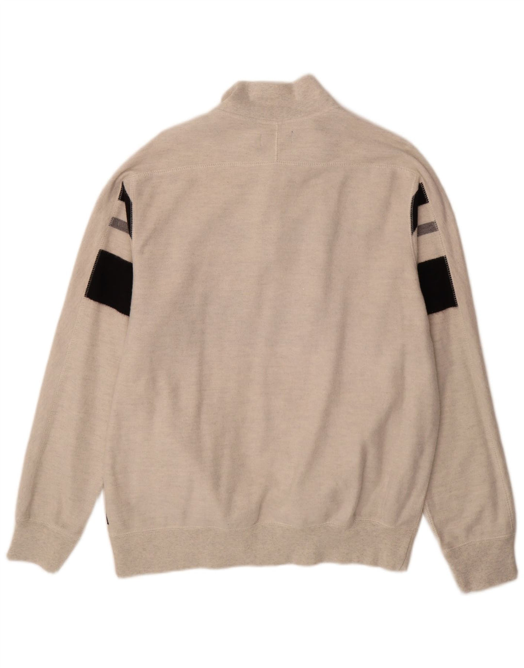 Chaps Herre Button Neck Sweatshirt Jumper XL Grå Colourblock Bomuld