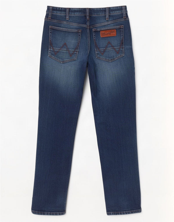 Wrangler Herre Greensboro Straight Jeans W36 L30 Blå Bomuld