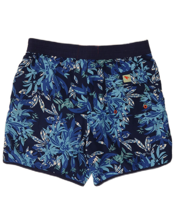 Ted Baker Badeshorts til mænd størrelse 4 Large Navy Blue Floral Polyester