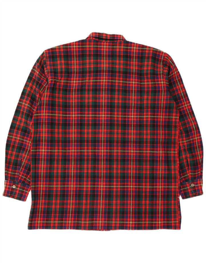 Vintage flannelskjorte til mænd, medium rød ternet