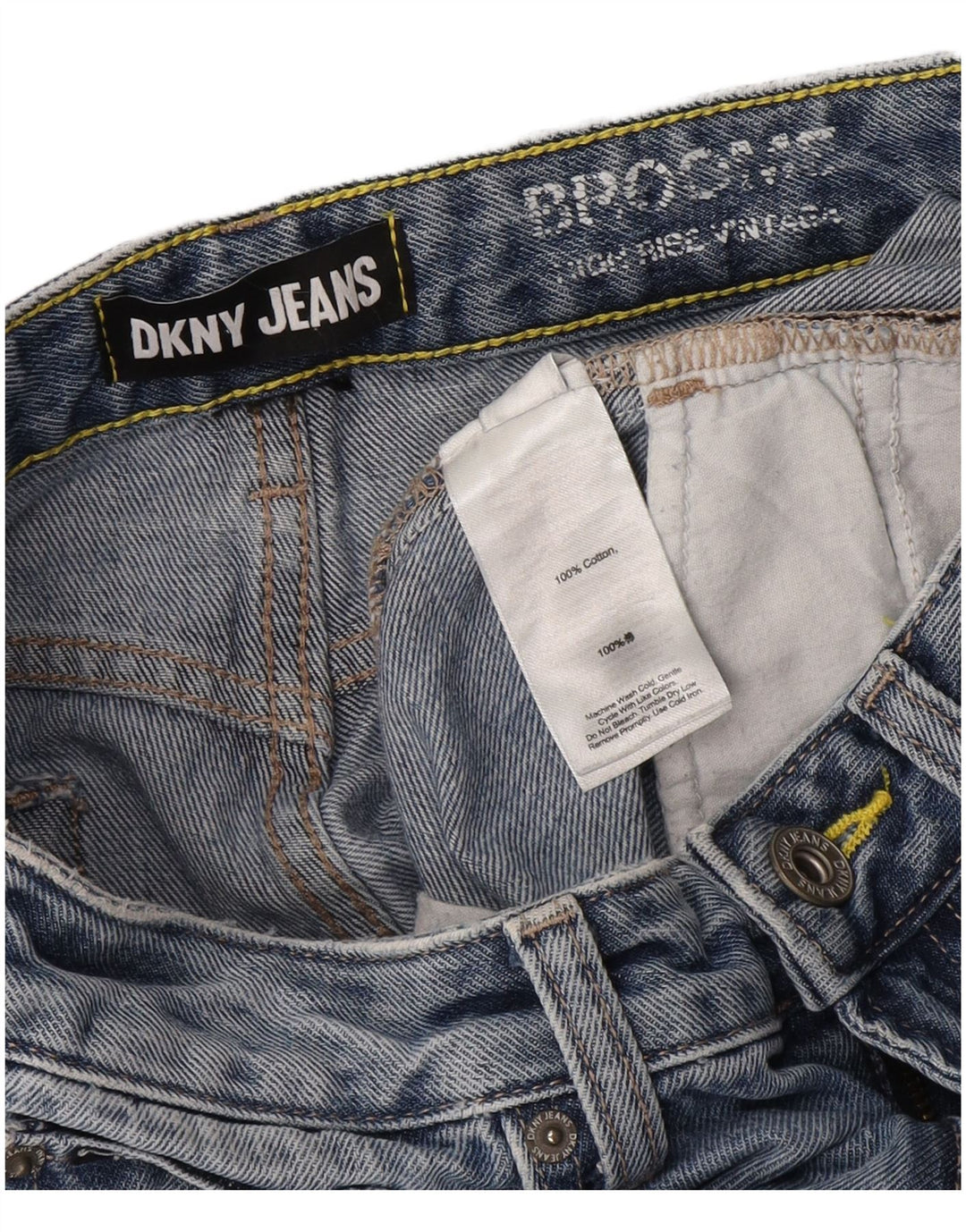 Dkny Womens High Rise Tapered Jeans W28 L27 Blå Bomuld