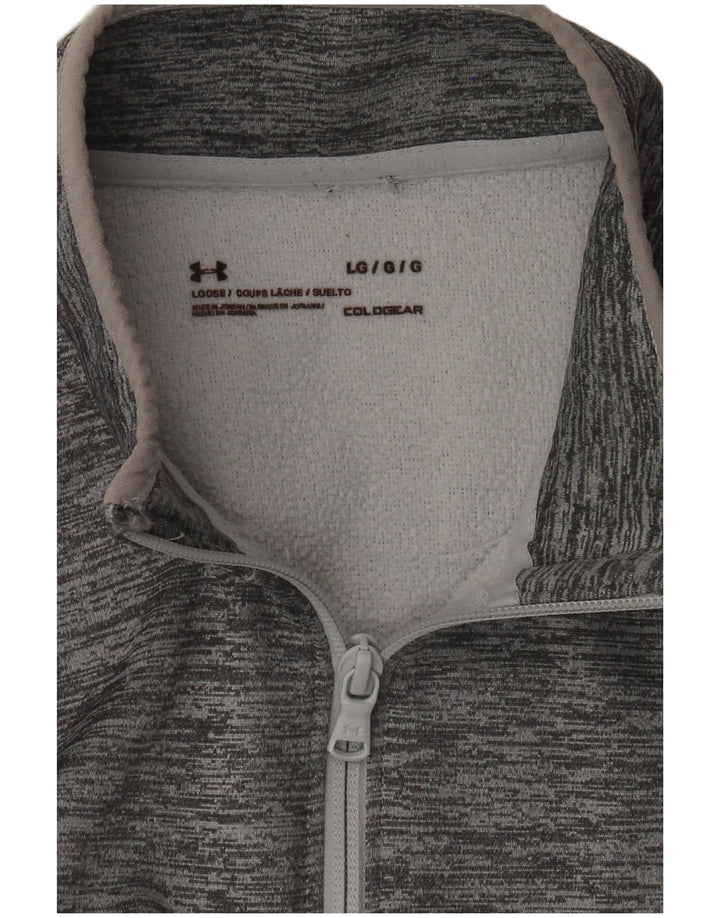 Under Armour Herre Cold Gear Pullover Træningsdragt Top Stor Grå Flecked