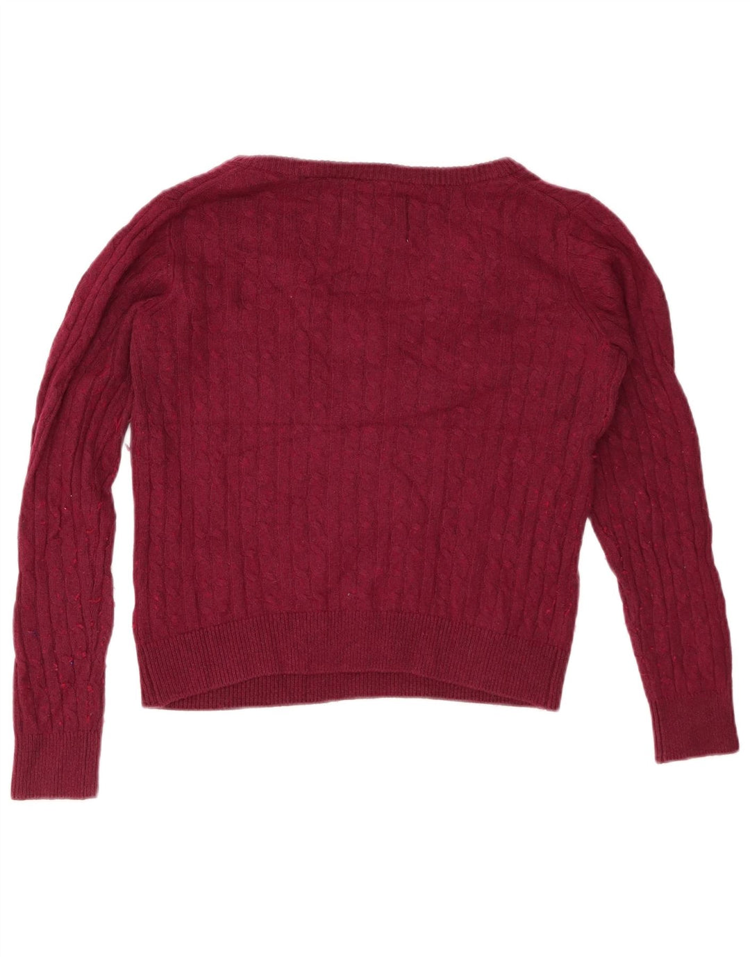 JACK WILLS Dame Crop V-hals sweater UK 10 Small Bourgogne bomuld