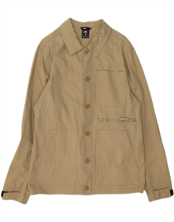 NIKE Mens Utility Jacket UK 38 Medium Beige Cotton