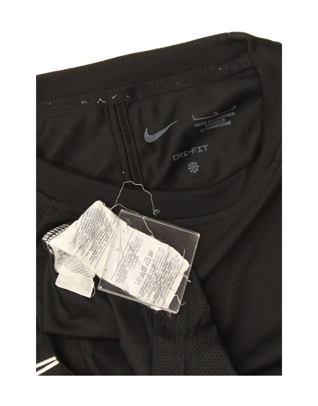 Nike Herre Dri Fit T-Shirt Top Stor Sort Colourblock Polyester