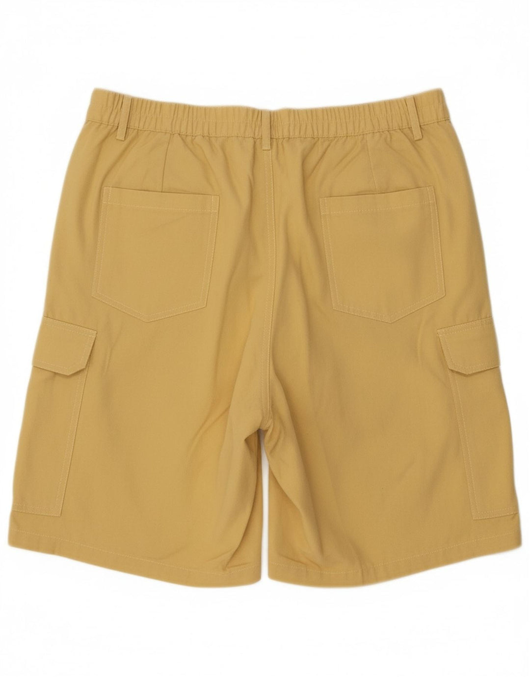 VINTAGE Mens Cargo Shorts Large W34  Yellow Polyester
