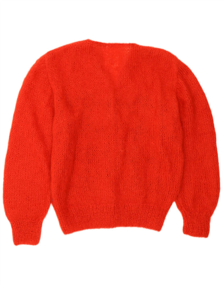 VINTAGE Dame Cardigan Sweater UK 16 Large Red Argyle/Diamond