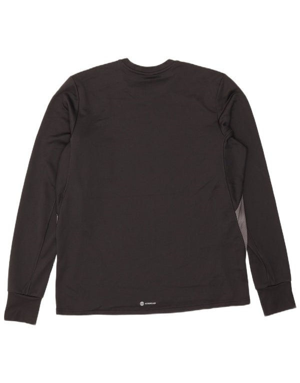 Adidas Herre Aeroready Top Langærmet Stor Sort Colourblock Polyester