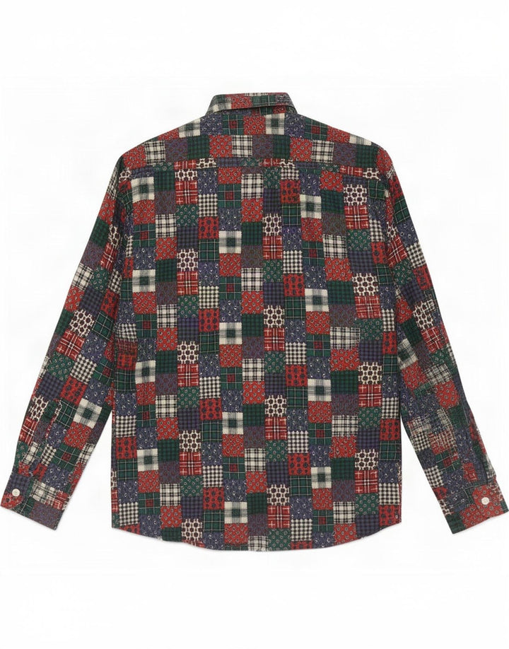 Vintage Herre Regular Fit-skjorte Medium Flerfarvet Patchwork