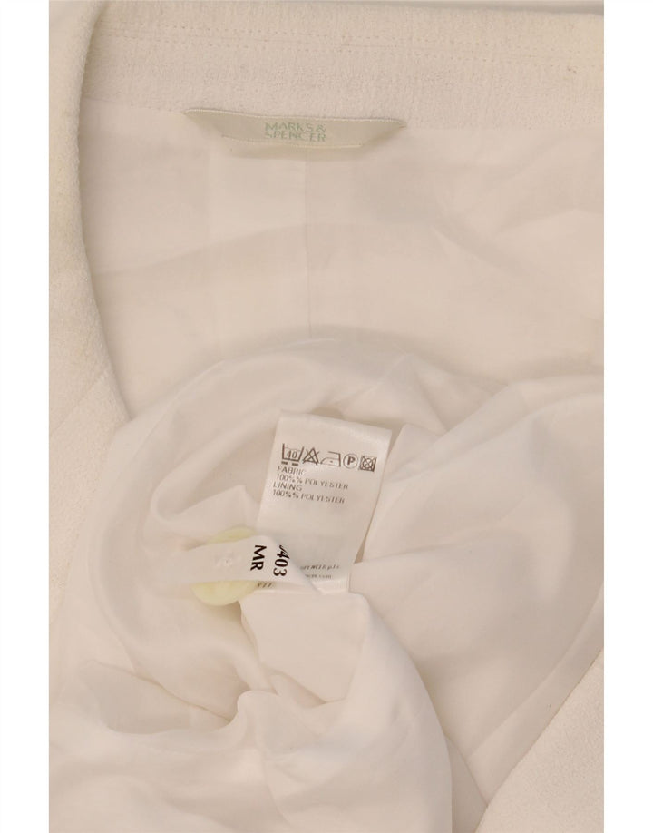 Marks & Spencer Dame Kortærmet Blazer Jakke med 2 knapper UK 20 2XL Hvid