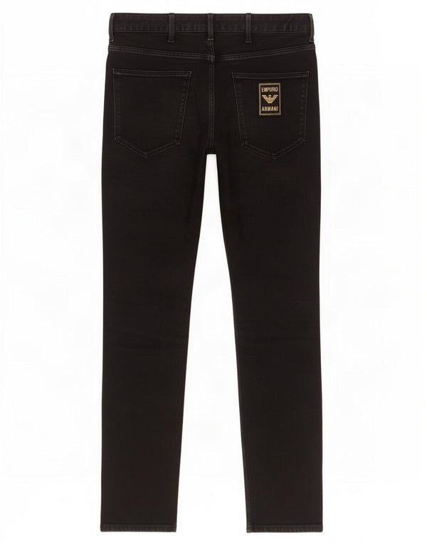 Emporio Armani Mens Slim Jeans W30 L32 Black Cotton