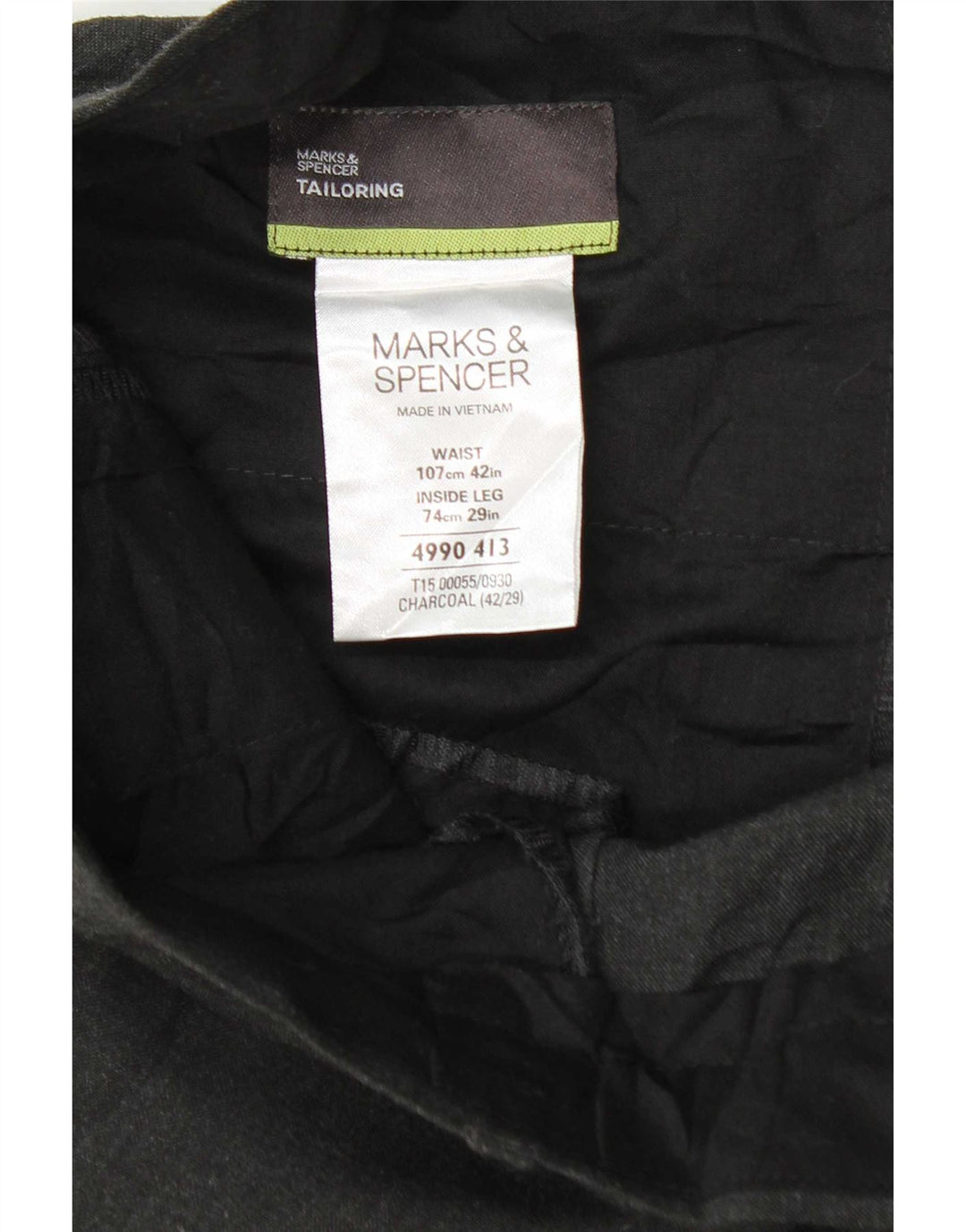 Marks & Spencer Herre tilspidsede jakkesætsbukser W42 L29 Grå polyester