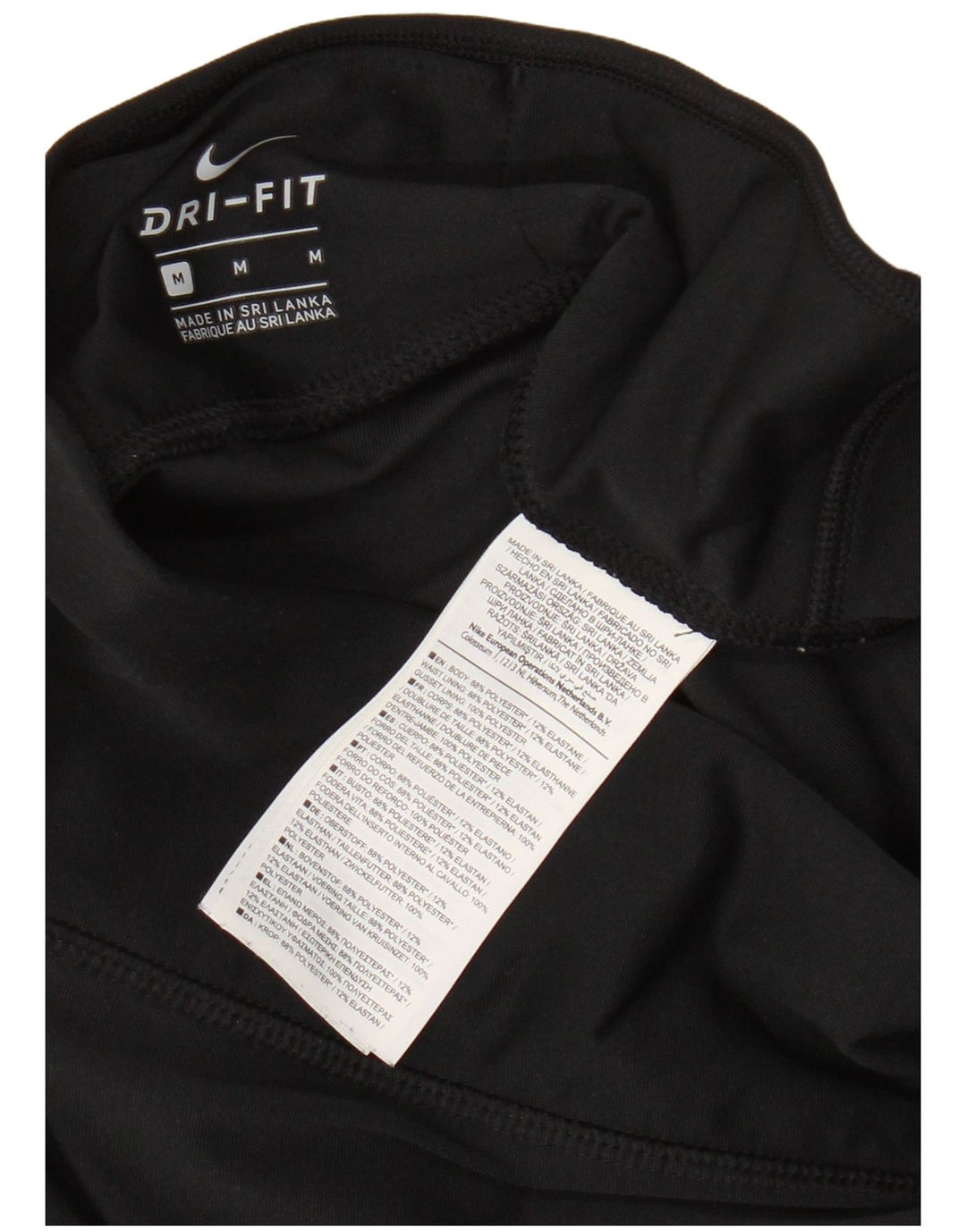 NIKE Dame Dri Fit Capri Leggings UK 12 Medium Black Polyester