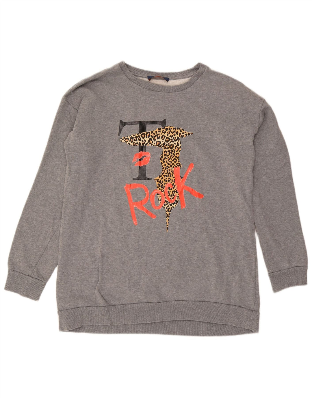 Trussardi Jeans Herre Grafisk Sweatshirt Jumper Stor Grå Bomuld