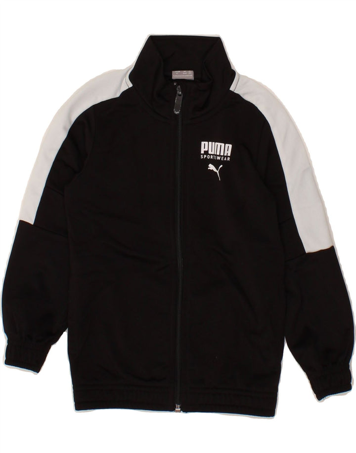 PUMA Boys Graphic Tracksuit Top Jacket 3-4 Years Black Colourblock Vintage Puma and Second-Hand Puma from Messina Hembry 